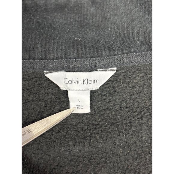 Calvin Klein Black 1/4 Zip Pullover Sweatshirt Size L - Picture 5 of 6